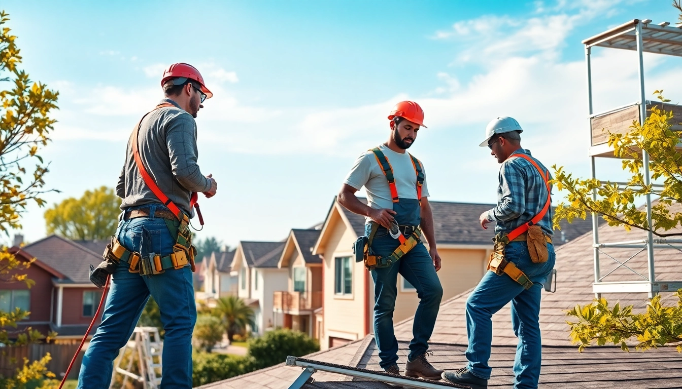 Roofing Replacement Tigard Oregon project showcasing roofers working diligently on a suburban home.
