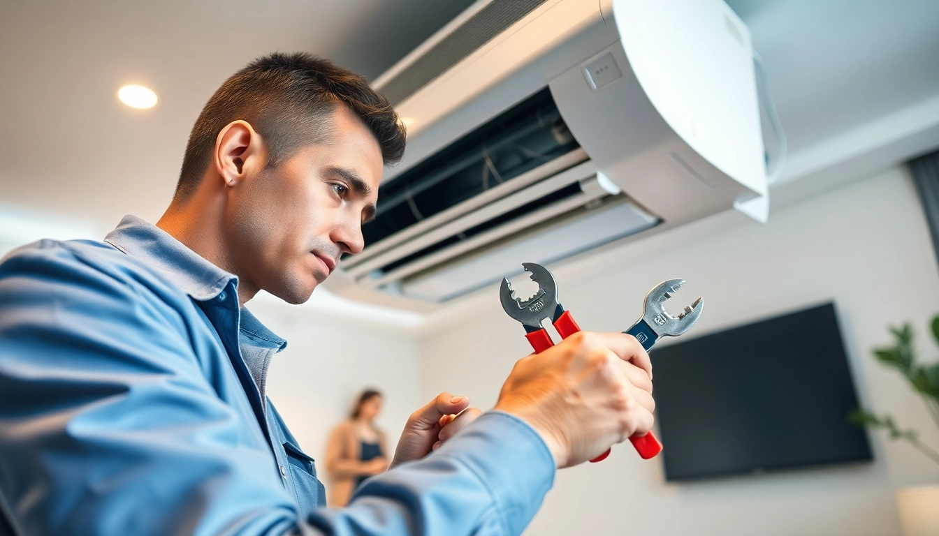 Expert technician conducting AC repair mesa az in a bright, inviting home environment.